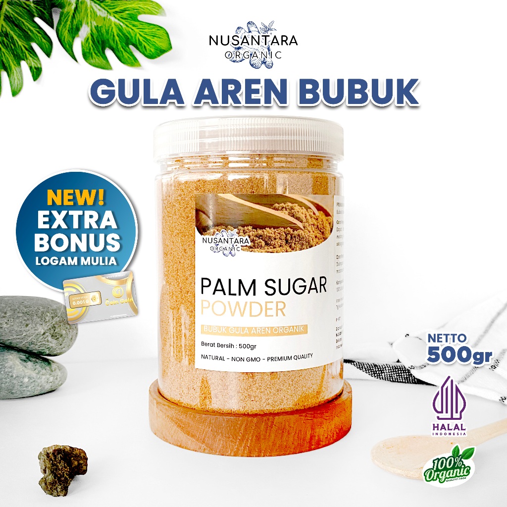 

Nusantara Organic Palm Sugar Gula Semut Organik Palem Lezat Murni Asli Petani Lokal 500gr
