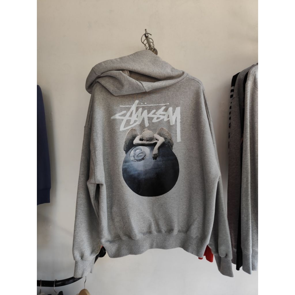 Hoodie stussy fashion bahan tebal boxy oversize