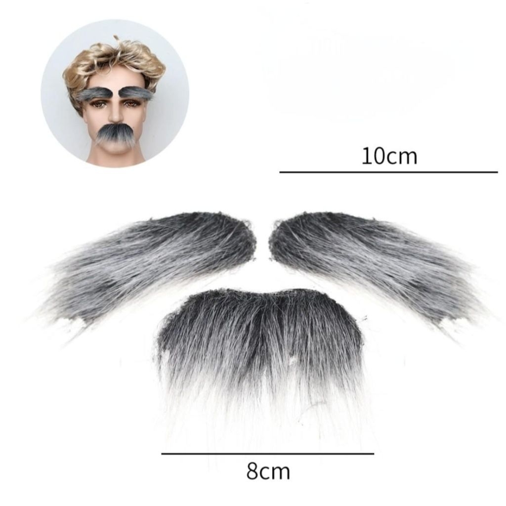 kumis alis palsu kakek lansia orang tua