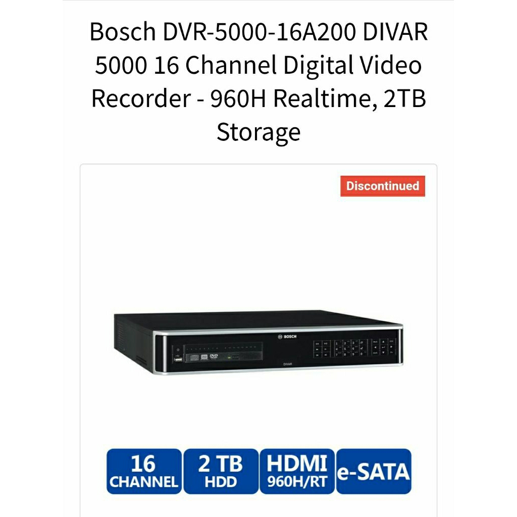 DVR-5000-16A00 include hardisk 2TB, bekas pakai dan berfungsi normal, barang copotan proyek, cocok u