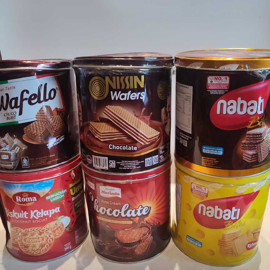 

[ SALE DEFFECT 50% ] Aneka Snack kaleng Wafer Biskuit Mentega Coklat Keju