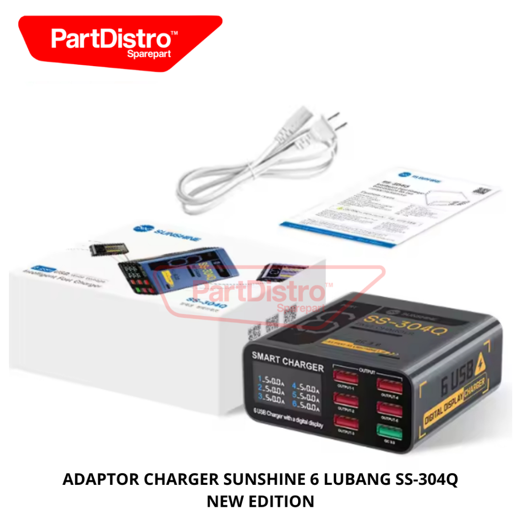 USB CHARGER SUNSHINE 6 LUBANG SS-304Q (FAST CHARGER)