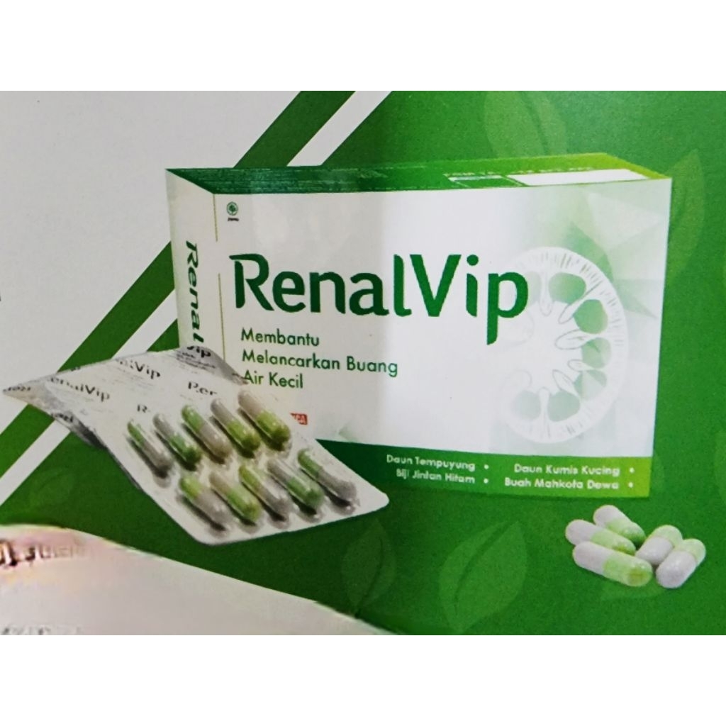 RenalVip 1 box isi 3 blister @10 kapsul batu ginjal