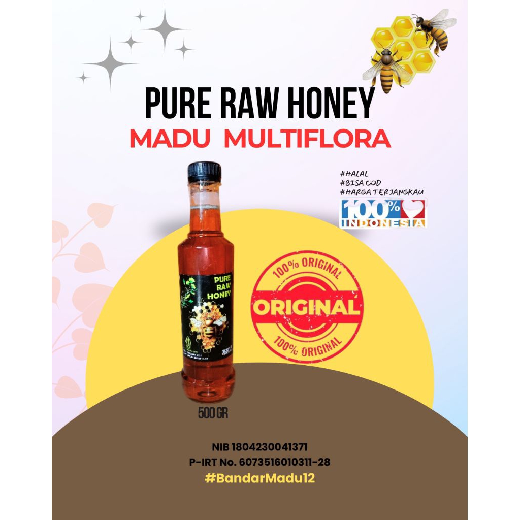 

madu murni multiflora 500 Gram