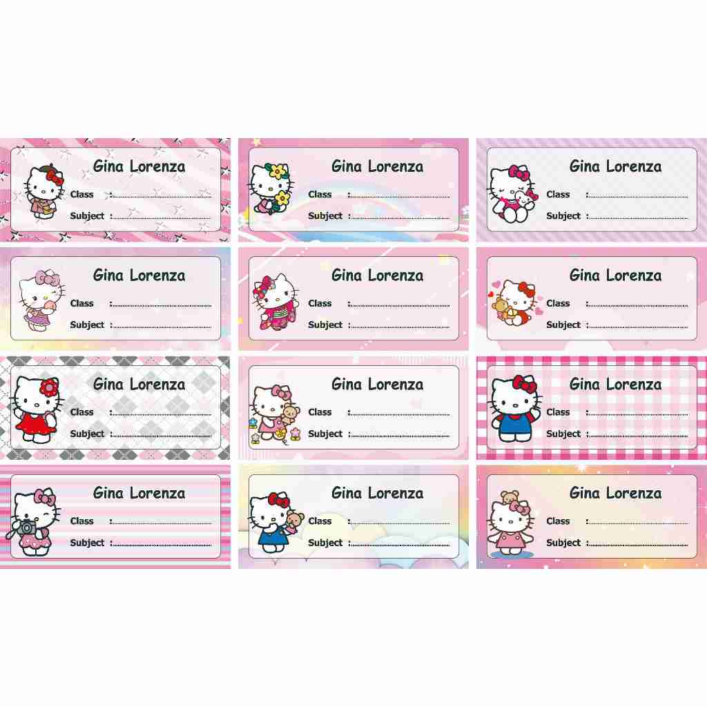 

LABEL BUKU NON WATERPROOF MOTIF SAN RIO
