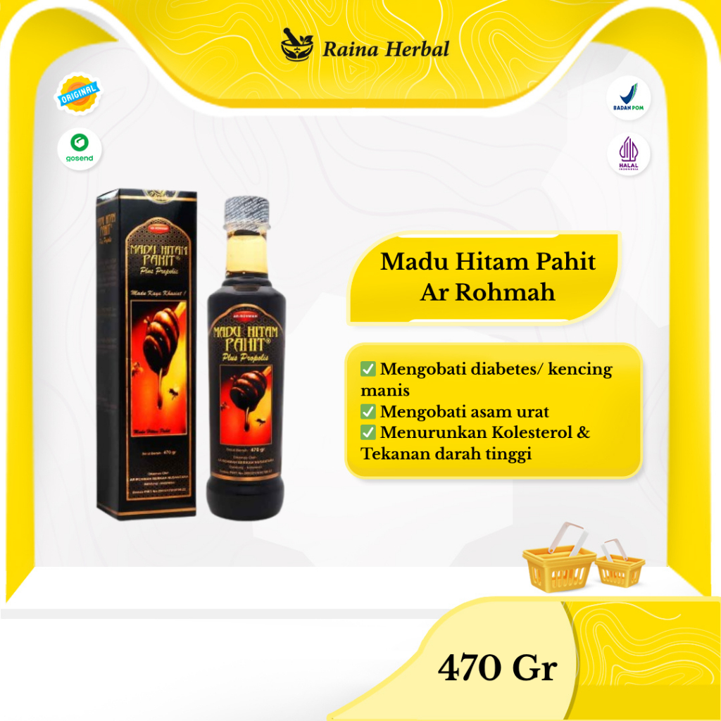 

Madu Hitam Pahit Ar Rohmah Arrohmah Madu Plus Propolis 470gr