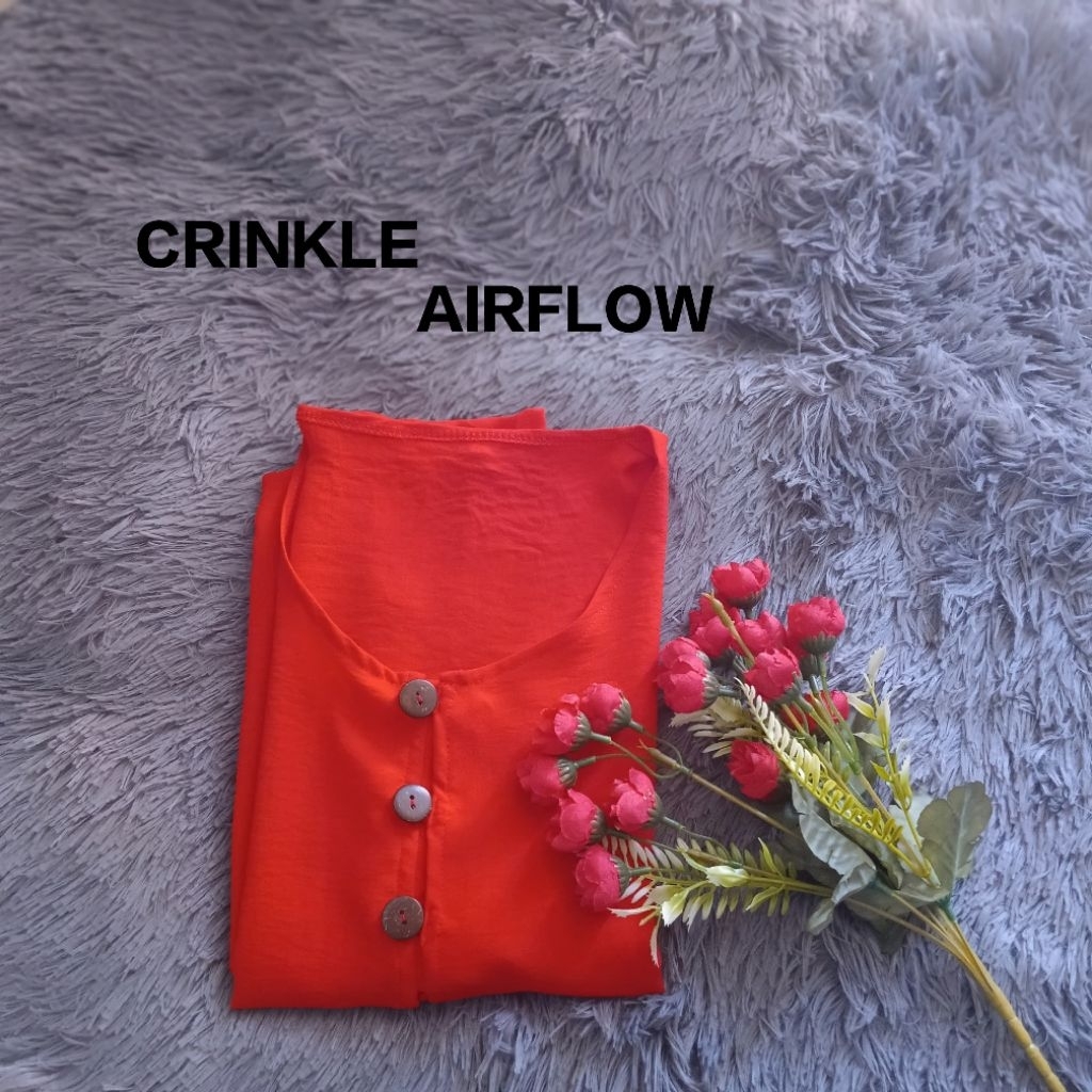 crinkle allys cardigan / luaran outer merah cabe