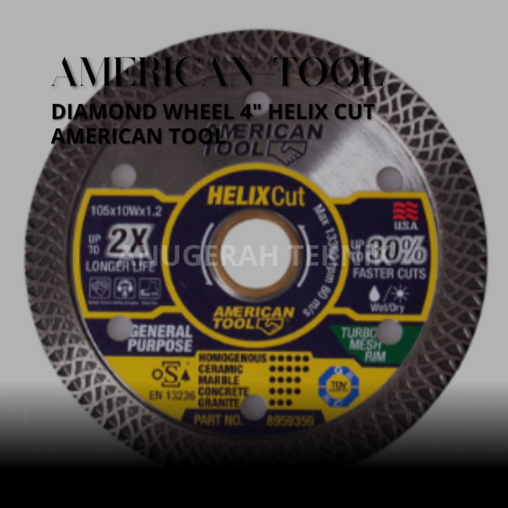 AMERICAN TOOL - DIAMOND WHEEL 4" HELIX CUT AMERICAN TOOL