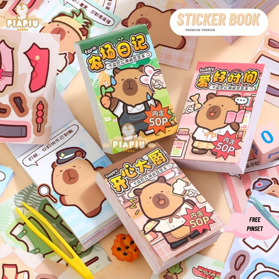 

STICKER 3D Premium Capybara Decoration Landscaping Creative Mainan Anak Unik Lucu COD Viral Korea