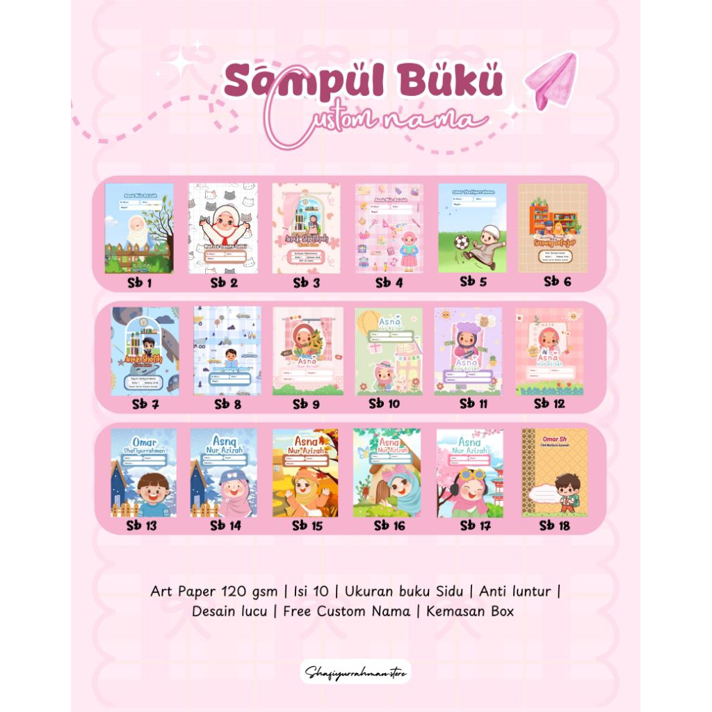 

Sampul Buku Free Custom Nama isi 10 sampul