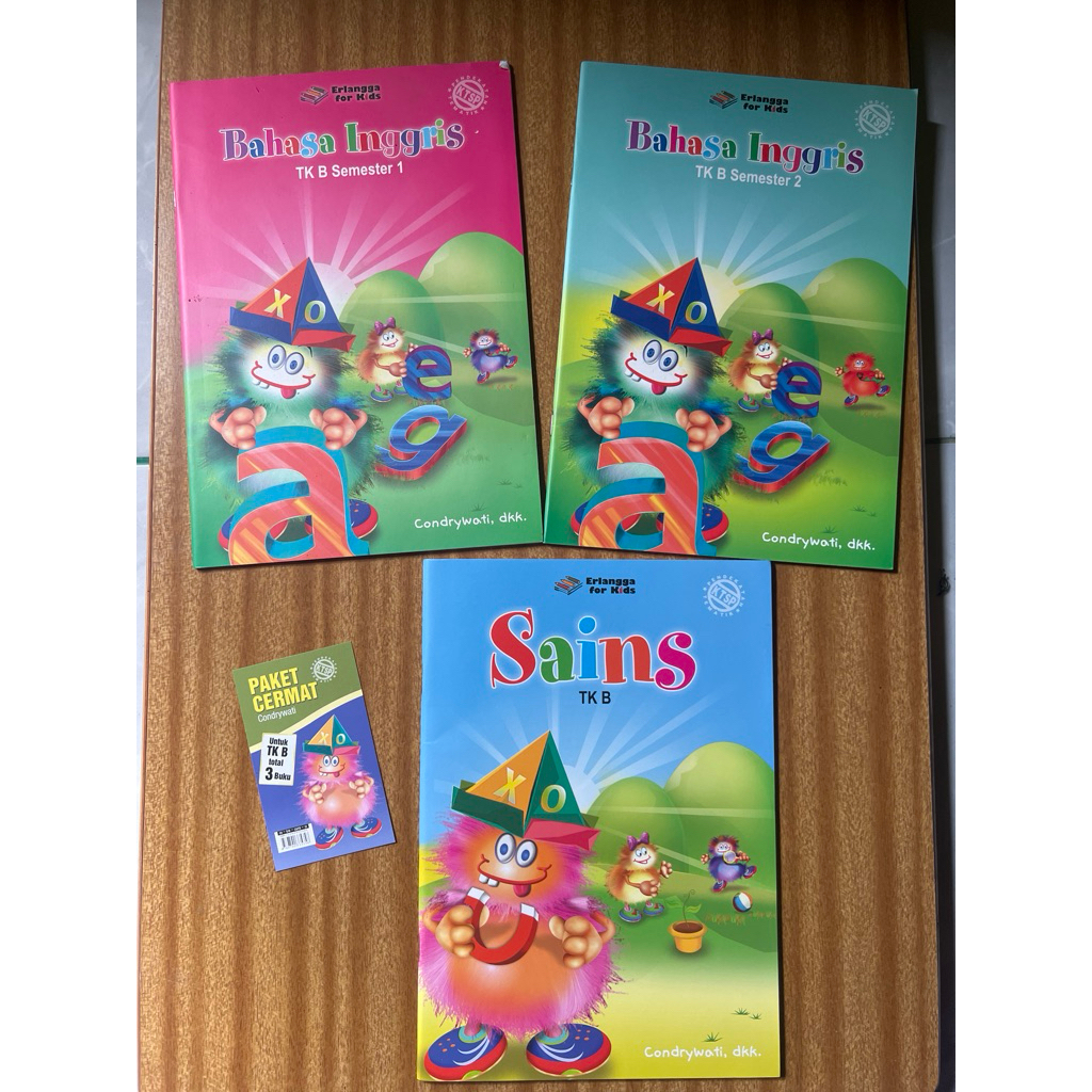 PAKET BUKU BAHASA INGGRIS DAN SAINS TAMAN KANAK KANAK KELAS B - ERLANGGA FOR KIDS