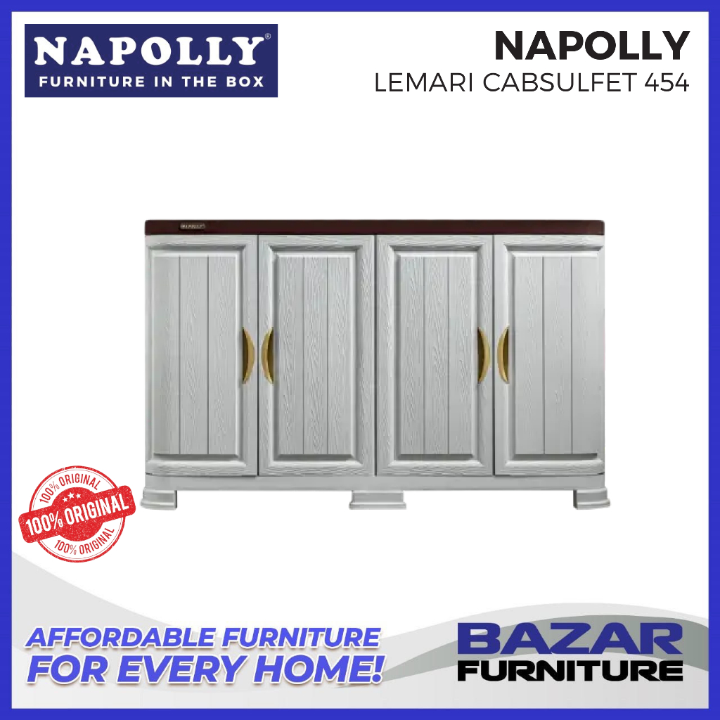 Napolly - Lemari TV Plastik Bufet Serbaguna Cabsulfet 454 Cabsulfet454 4 Pintu Rak Baju Dapur Serbag