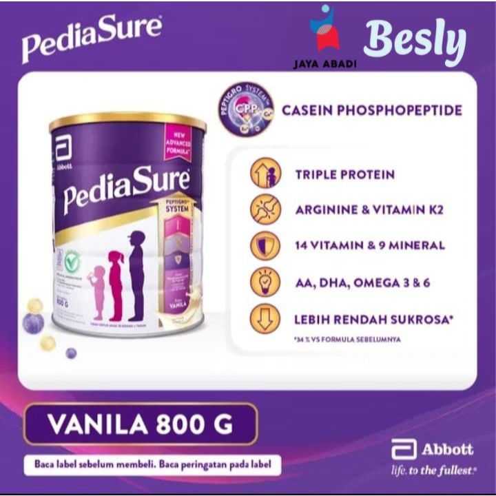 PEDIASURE PEPTIGROW SYSTEM VANILA 800 GR / JAYA ABADI