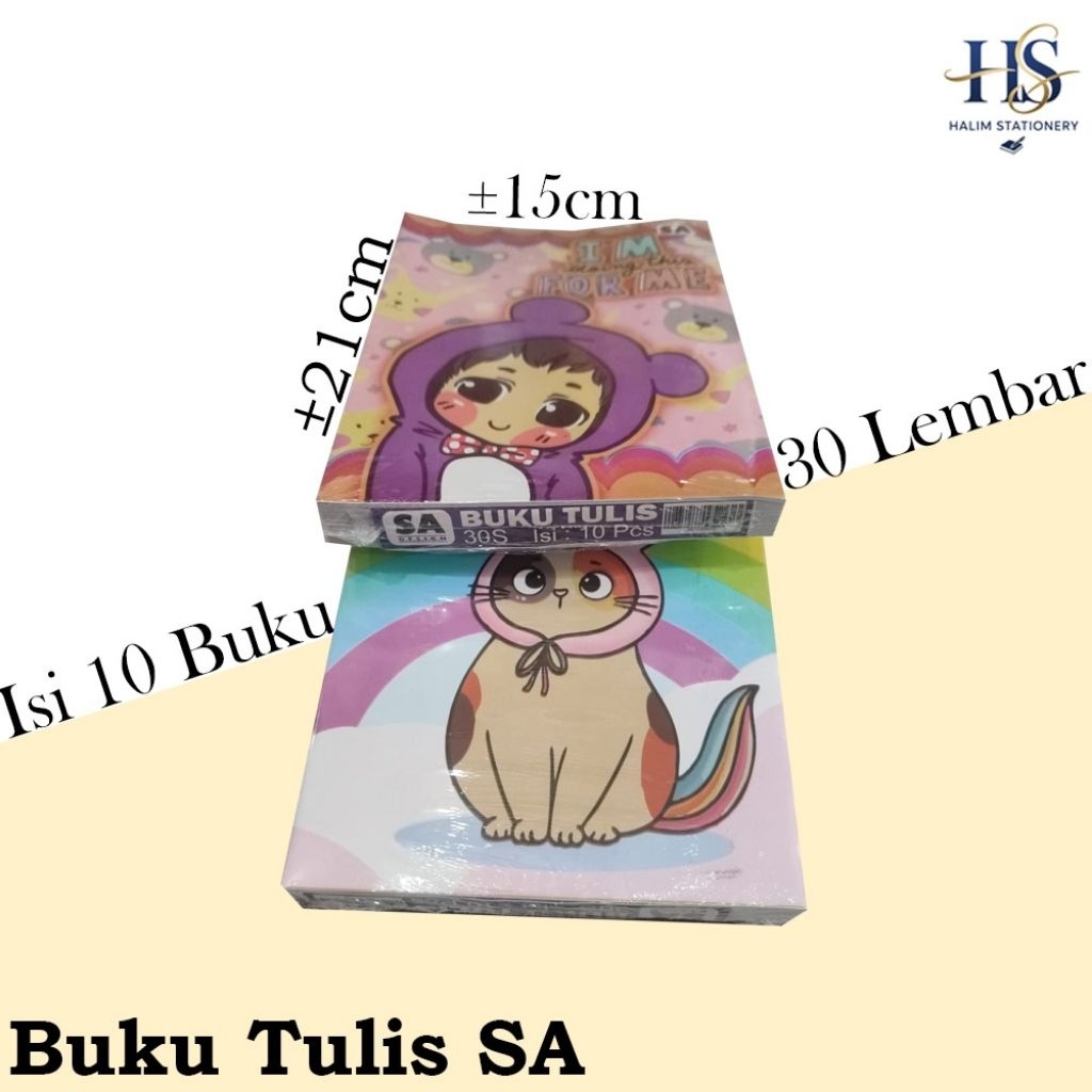 

Buku Tulis SA 30 Lembar – Isi 10 Buku | Motif Karakter Lucu, Ukuran ±15x21cm -Alat Tulis Kantor/ATK Murah Medan