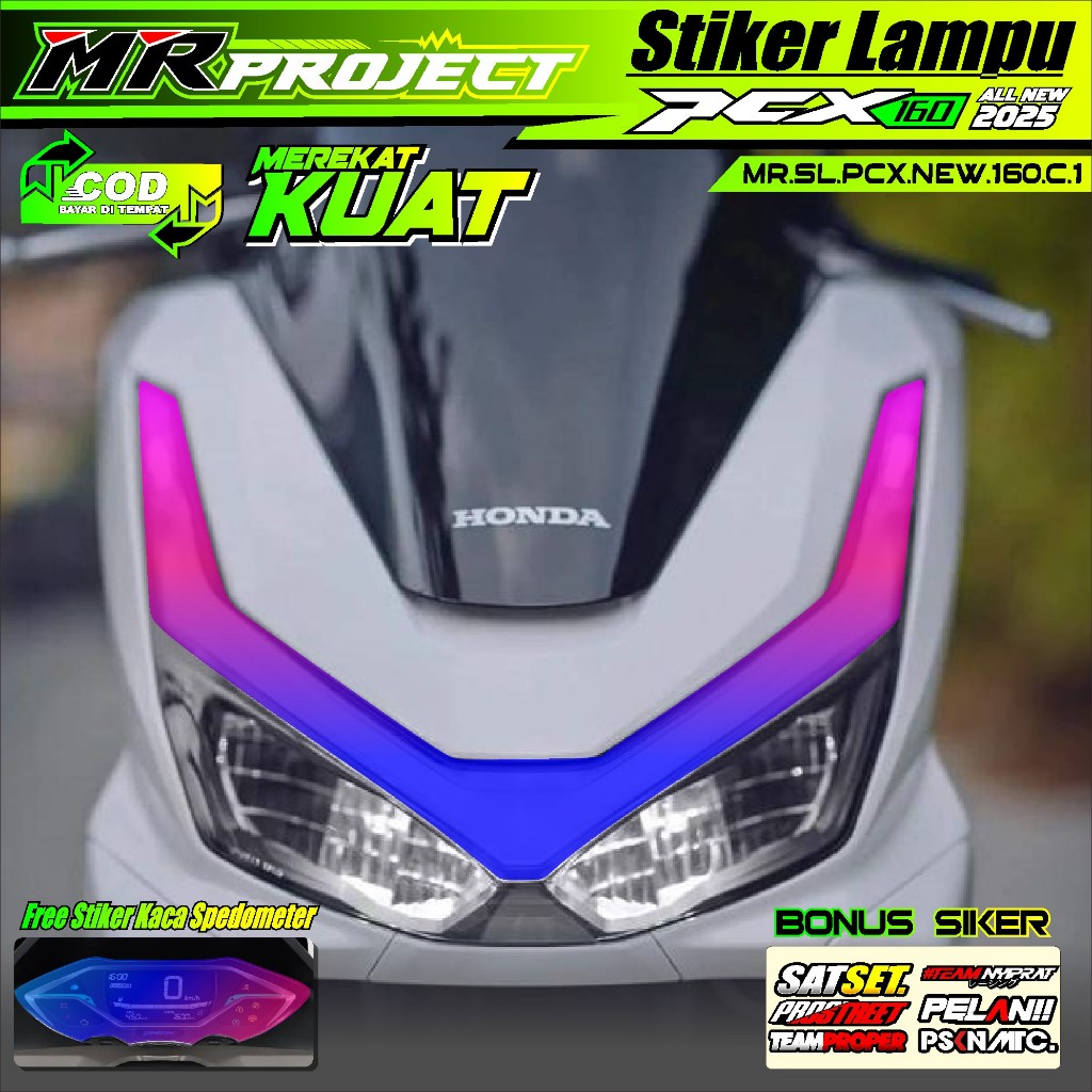 Stiker Variasi Lampu Motor PCX 160 2025 Stiker Lampu Alis PCX 160 New 2025 Bahan TRANSPARAN
