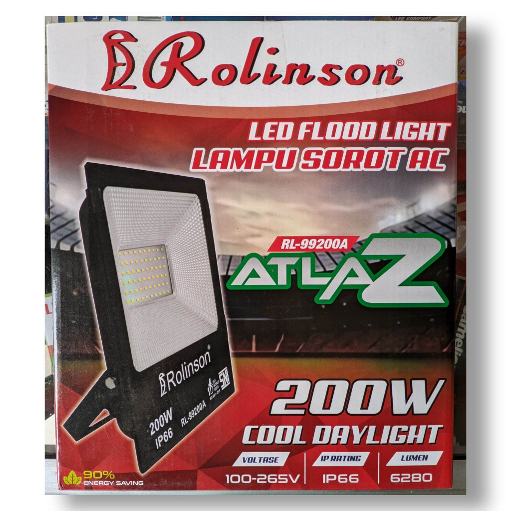 Lampu Sorot AC 200 Watt Rolinson atlaz IP66 Tembak flood ledRL-99200A . MURAH
