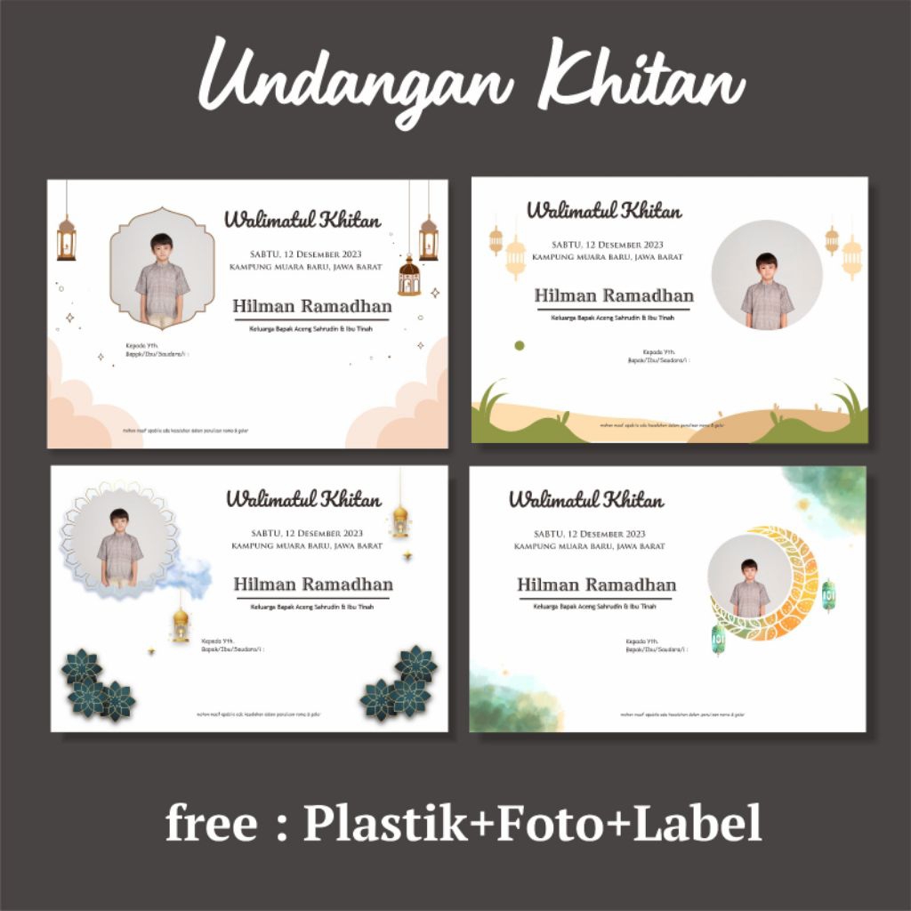 Undangan khitan plus foto / cetak undangan khitanan