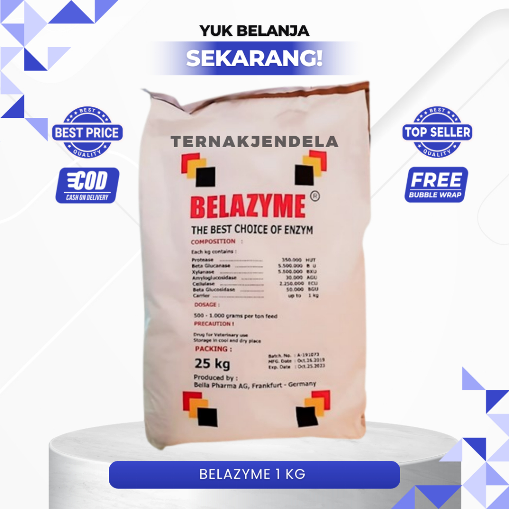 BELAZYME 1 KG - Suplemen enzim ternak - Enzim Unggas - Enzim Ayam - Enzim Bebek - seperti NATUZYME