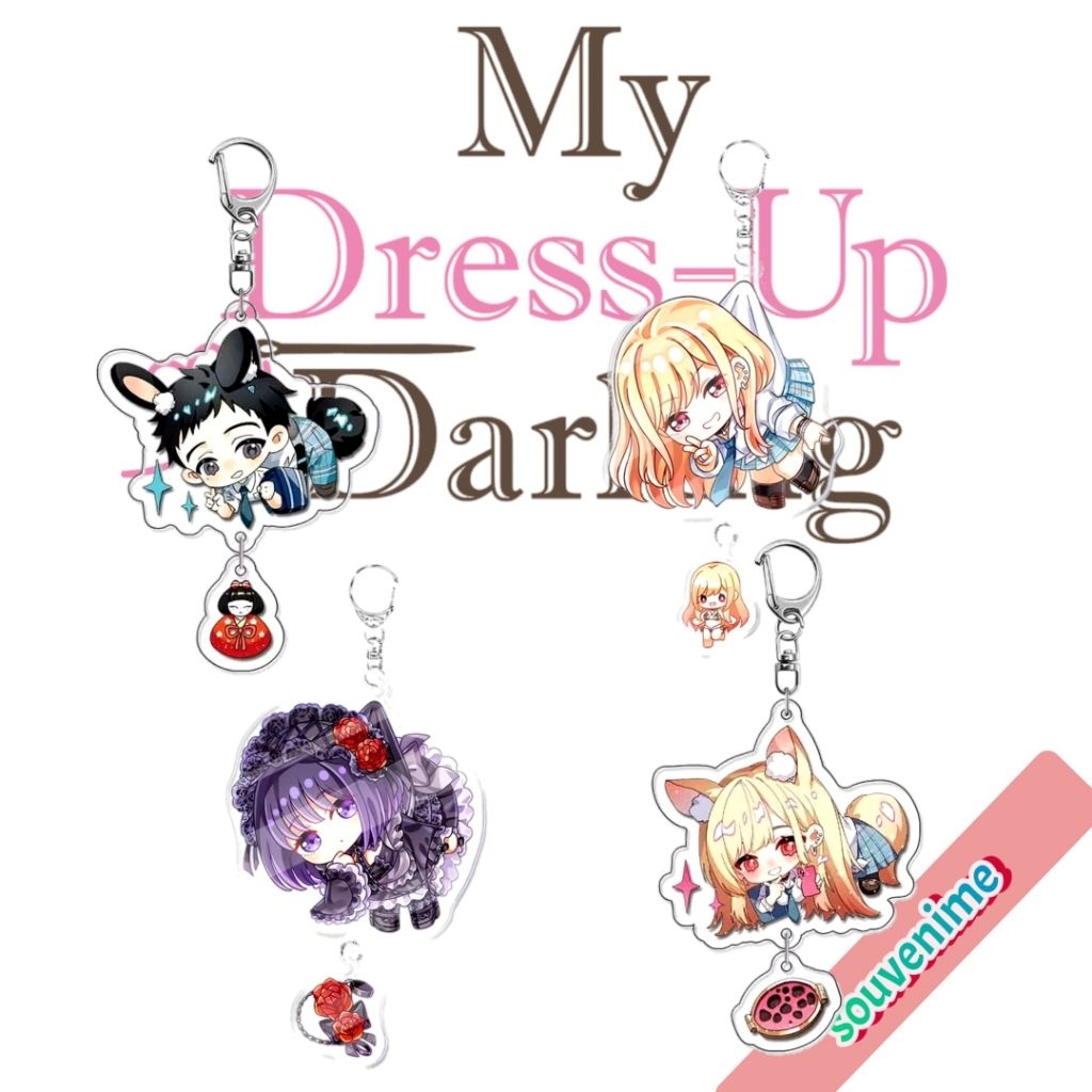 Gantungan Kunci Karakter Marin My Dress-Up Darling Akrilik Bening Transparan Keychain Hadiah Anime K