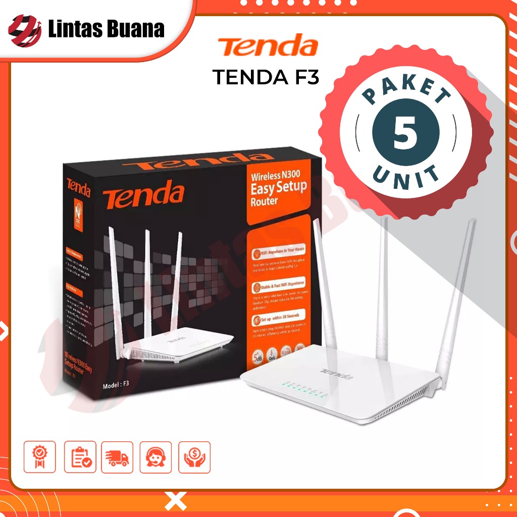 Tenda F3 N300 3 Antenna Wireless Router 5 Unit