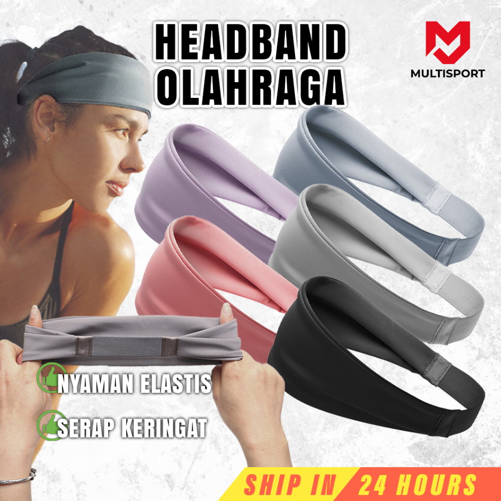 Headband Olahraga Anti Keringat Pria Wanita - Bandana Gym, Lari, Basket, Yoga & Sport Stylish