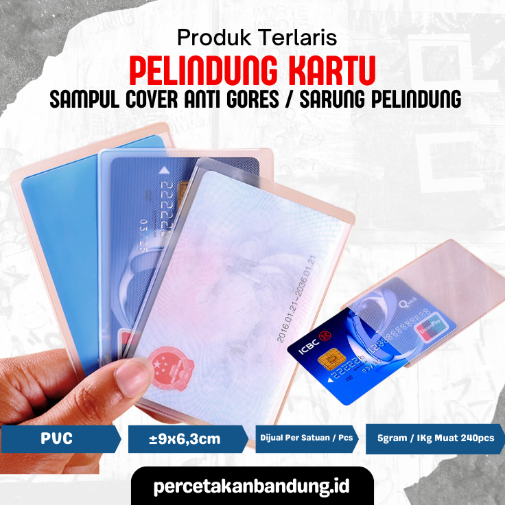 

Pelindung Kartu ATM KTP SIM Transparan | Cover Anti Gores Tahan Air | Sarung Plastik Serbaguna
