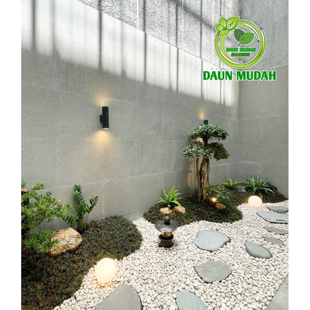 taman kering minimalis / taman batu koral