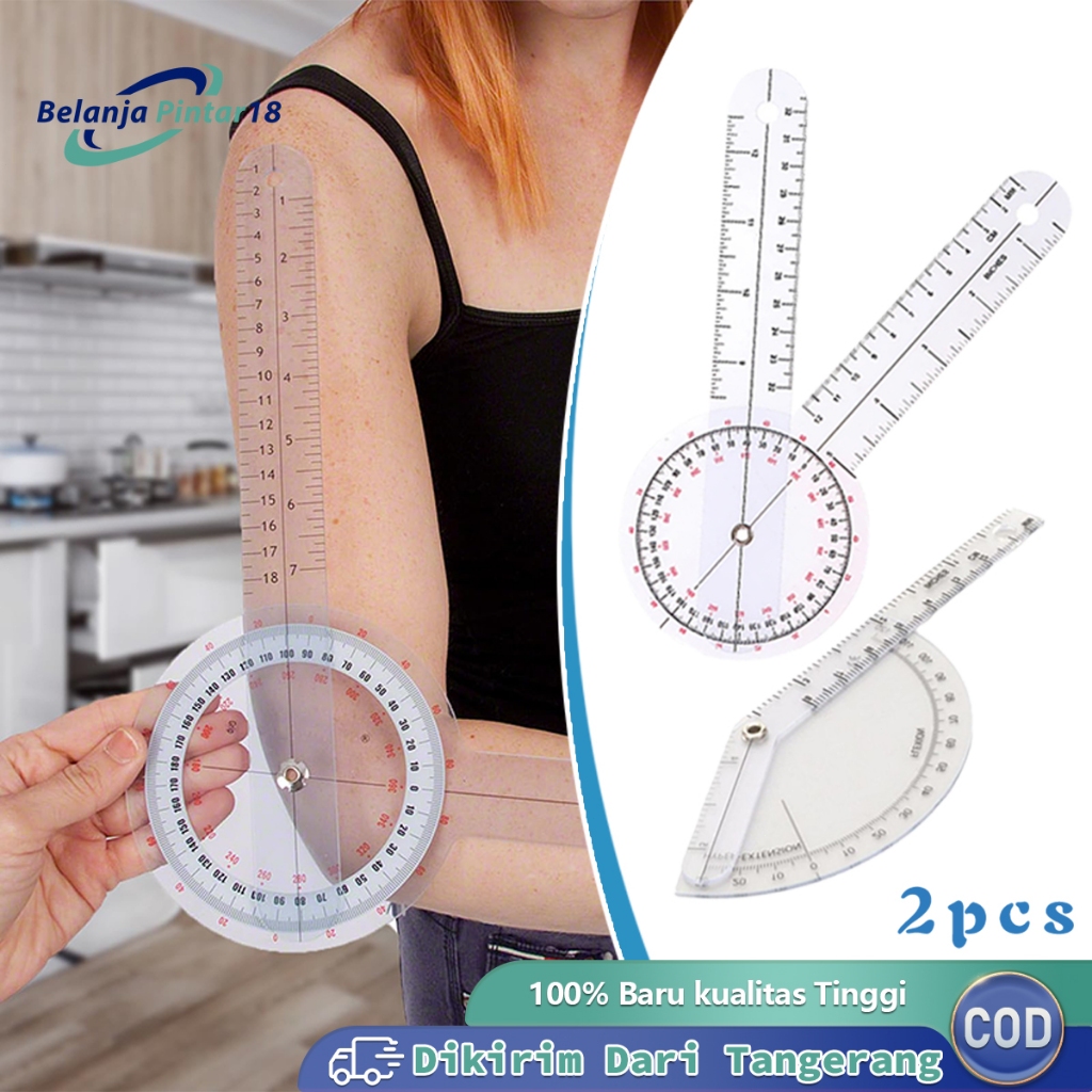 

2pcs Goneometer Penggaris Pengukur Sendi Tulang Alat Ukur Goniometer Fisioterapi Penggaris Tulang