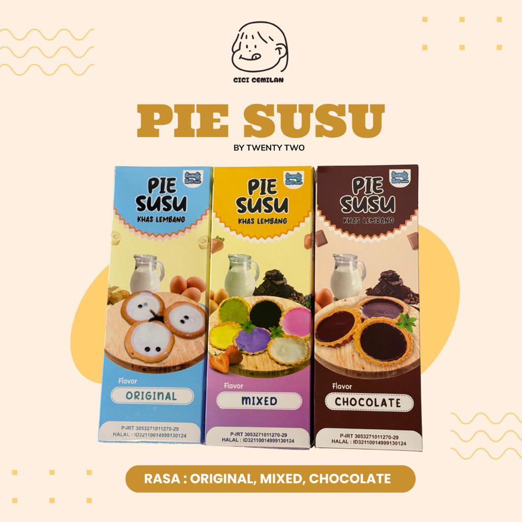 

TWENTY TWO Pie Susu khas Lembang isi 6pcs Rasa Original - Mixed - Chocolate