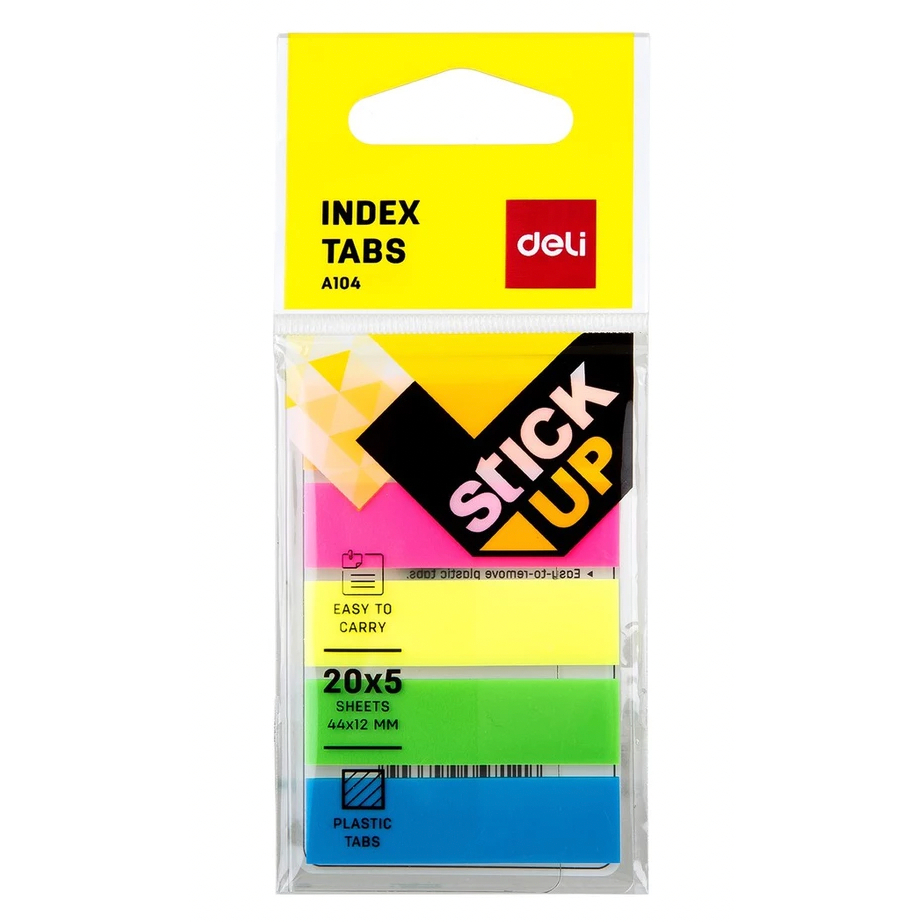 

Index Tabs / Penanda / Sticky Notes DELI 5 Warna (Isi total 100 lembar) - A104/A10602/A102