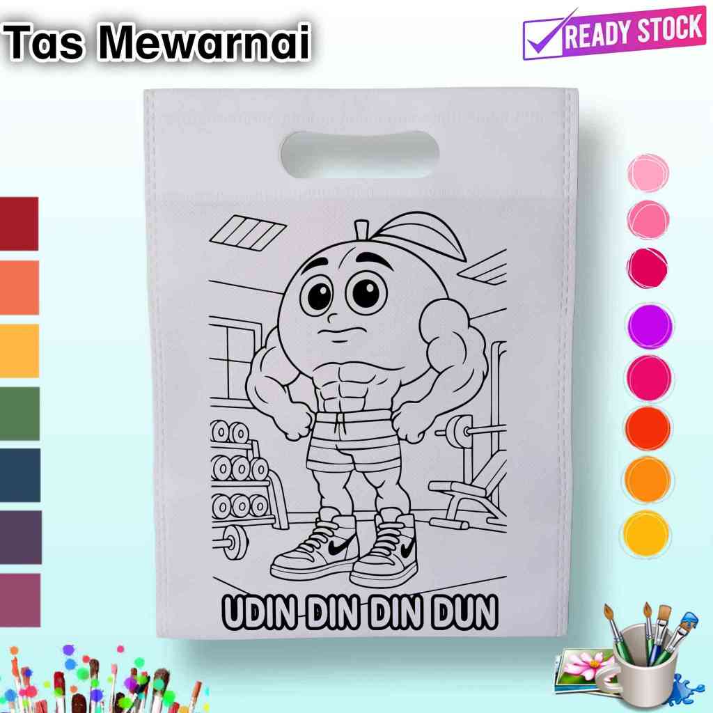 

( Harga Par PCS )Tas Lukis Spunbond model Oval 30x40 Tas Mewarnai Anak Anak