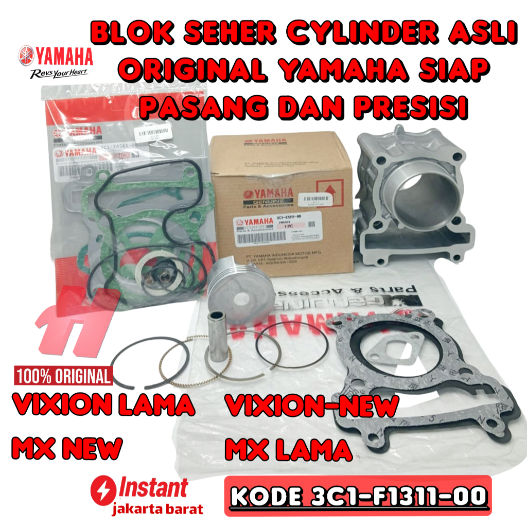 ORI CYLINDER BLOK 1PA ASSY + TOPSET PISTON KIT SET KODE(3C1-E1311-00)