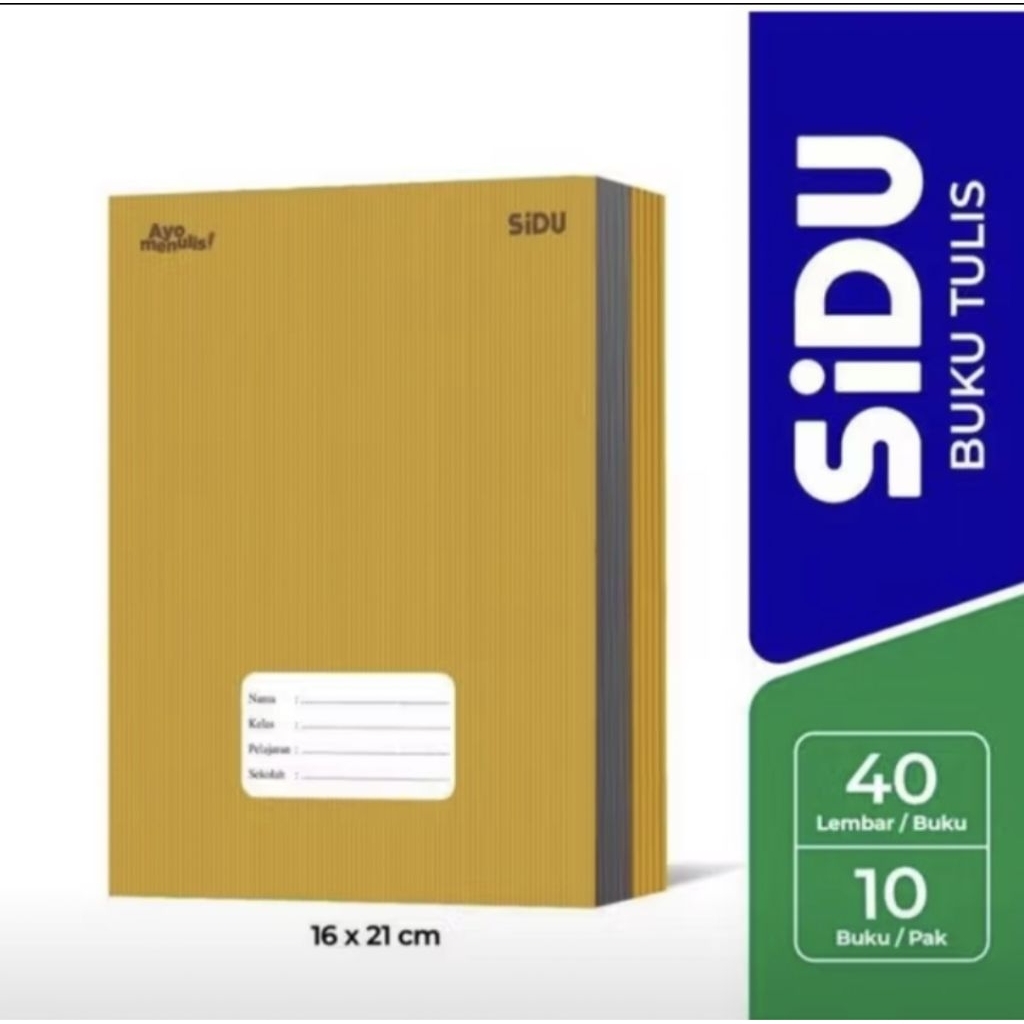 

Buku Tulis Sidu Kraft Sampul Coklat 40 Lembar (1 PACK ISI 10 BUKU)