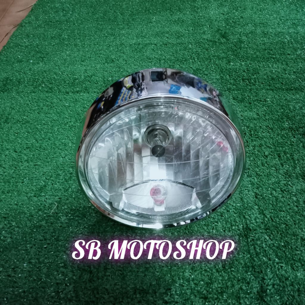 Reflektor lampu bulat tiger crom