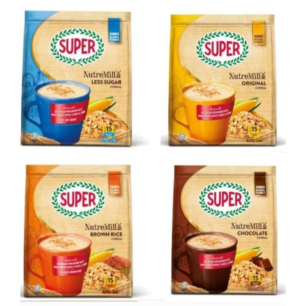 

Super NutreMill Cereal Original Super Instant Cereal Original Cereal | Less Sugar Cereal | Brown Rice Cereal | Chocolate Cereal