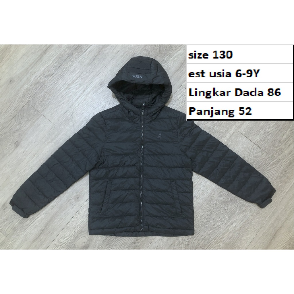 Jaket NEPA hitam Bulang Anak Winter Musim Dingin Waterproof Hoodie Premium Second Preloved
