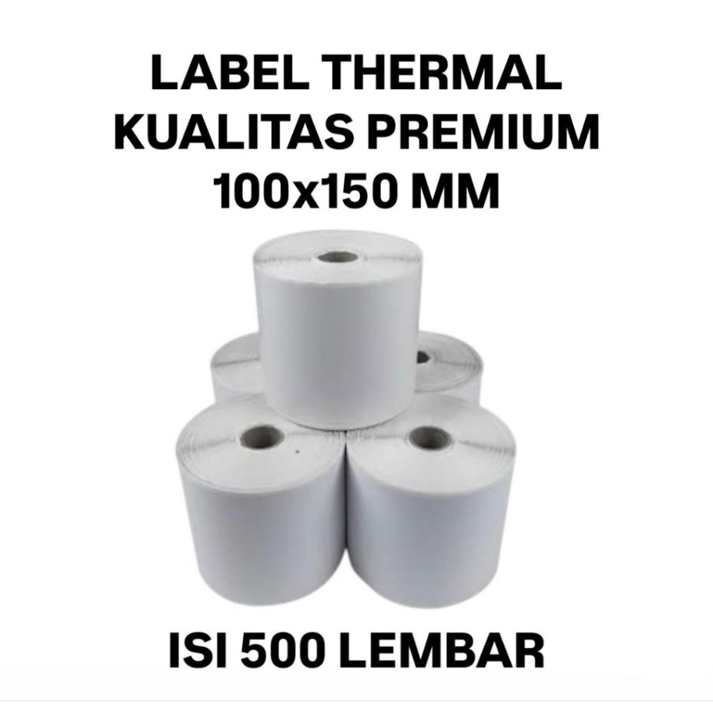 

￼500PCS | 500 LEMBAR LABEL THERMAL BAHAN PREMIUM RESI STICKER 100x150 MM / 100x150MM
