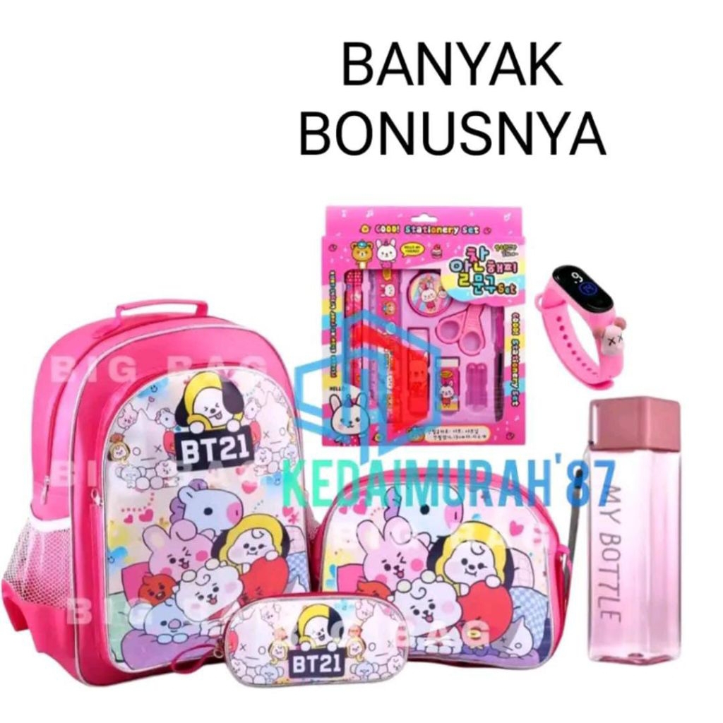 Tas ransel anak perempuan triple set tas sekolah anak TK SD tas ransel tas anak