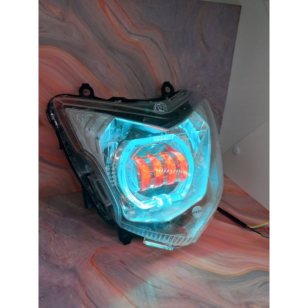 REFLEKTOR LAMPU DEPAN VERZA 150 R OLD PLUS PROJIE 4 LENSA