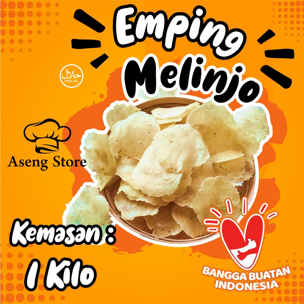 

( 1 KILO ) EMPING MELINJO MENTAH ASLI BANTEN FULL KERING