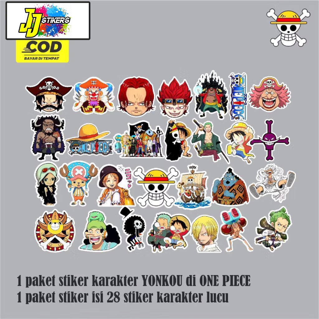 

Stiker Anime Karakter One Piece Vinyl Waterproof untuk Dekorasi Laptop Helm