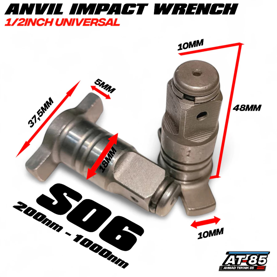 APR JAPAN S06 ANVIL impact jumbo 1/2inch Kepala impct Universal 300nm - 1000nm Bahan Baja