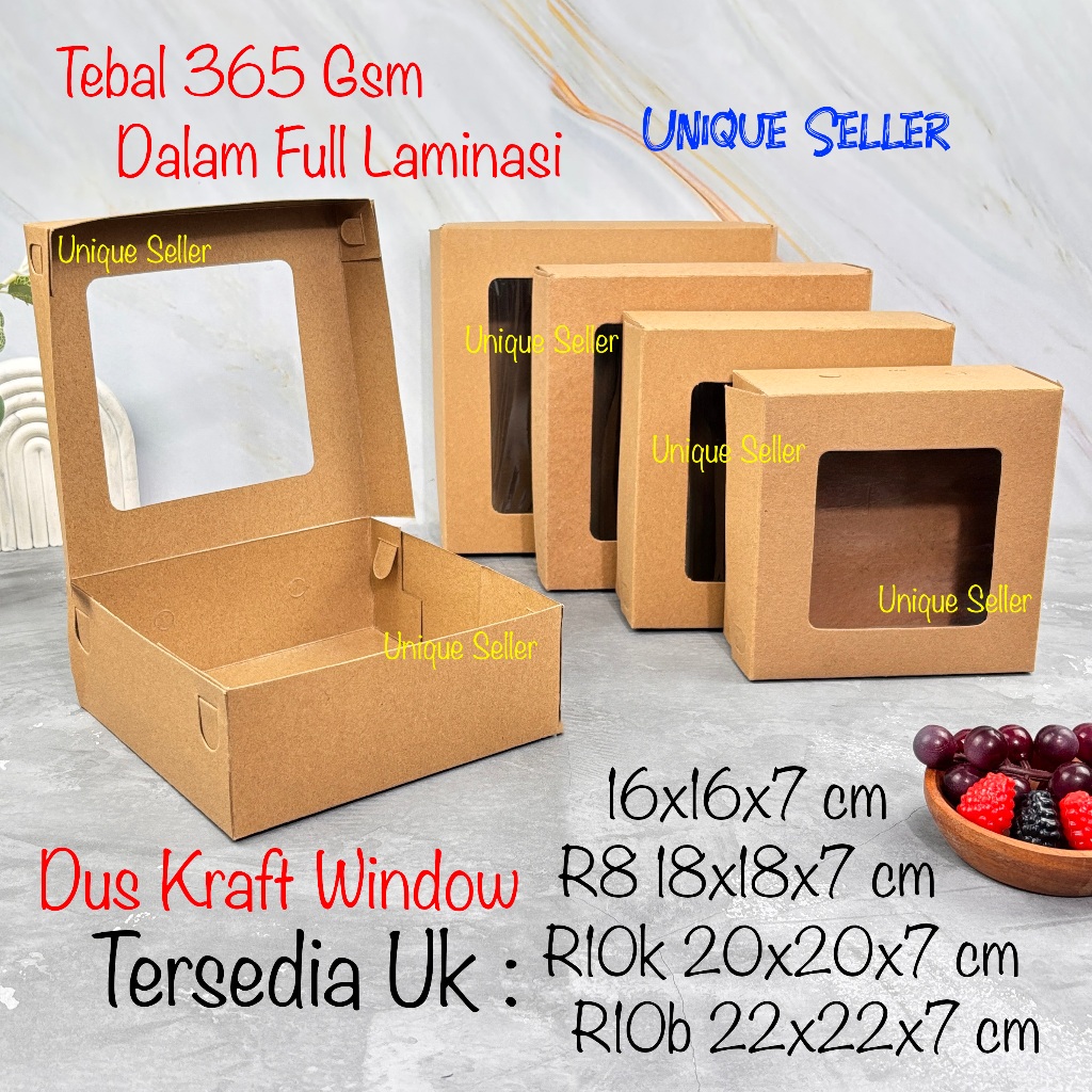 

[Isi10] Dus Nasi KRAFT 16x16x7 18x18x7 20x20x7 22x22x7 Jendela Full Laminasi 350 Gram / Dus Bos Kotak Nasi R6 R8 R10k R10b Uk 16 18 20 22 KRAFT WINDOW 350 Gsm / Dus Box Kotak Hampers Kue Roti Snack 16x16 18x18 20x20 22x22 x 7 cm