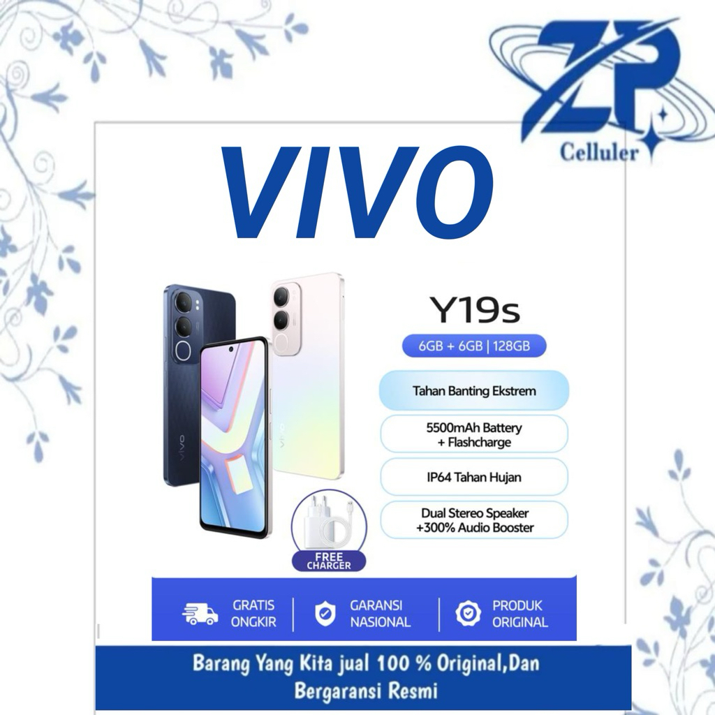 vivo y19s ram 6gb/rom 128gb garansi resmi vivo