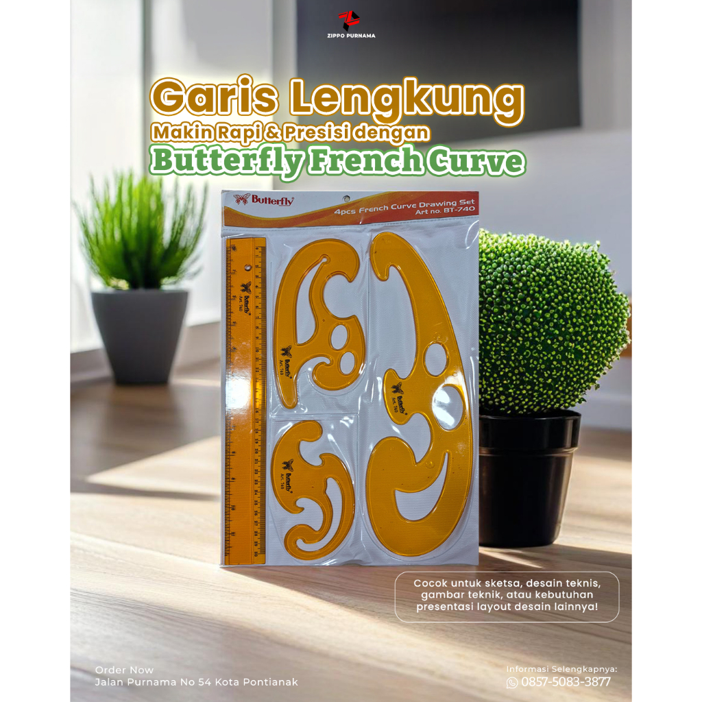 

Butterfly 4pcs French Curve Drawing Set / Penggaris Pola Jahit