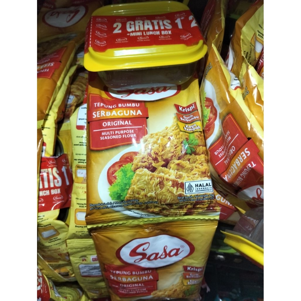 

Tepung Sasa Sebaguna 70g 10pcs+gratis 5pcs mini lunch box