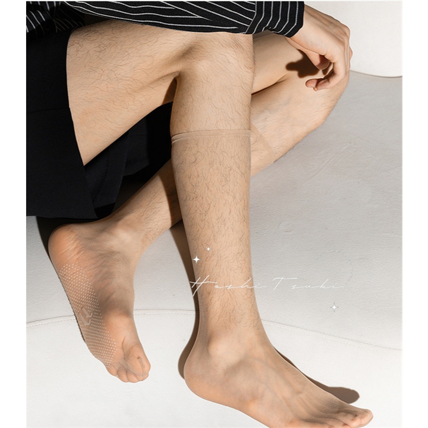Hoshi Tsuki Pria Stoking 0D transprant- kaus kaki betis pria stoking pria musim panas stoking hitam 