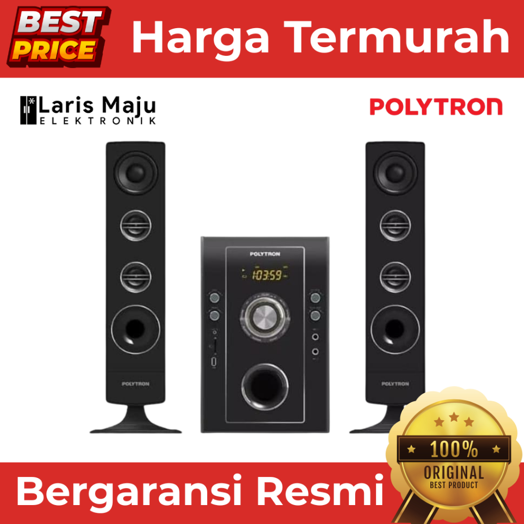 Speaker Aktif POLYTRON PMA-9526  Bluetooth Extra Bass Remote Control Original Termurah