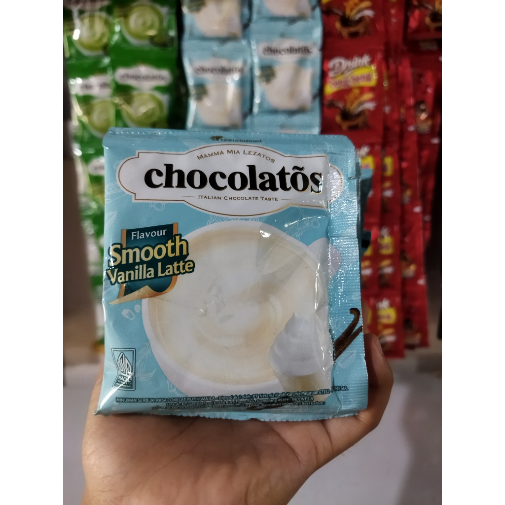 

Chocolatos Drink Smooth Vanilla Latte Renceng isi - 10 Sachet
