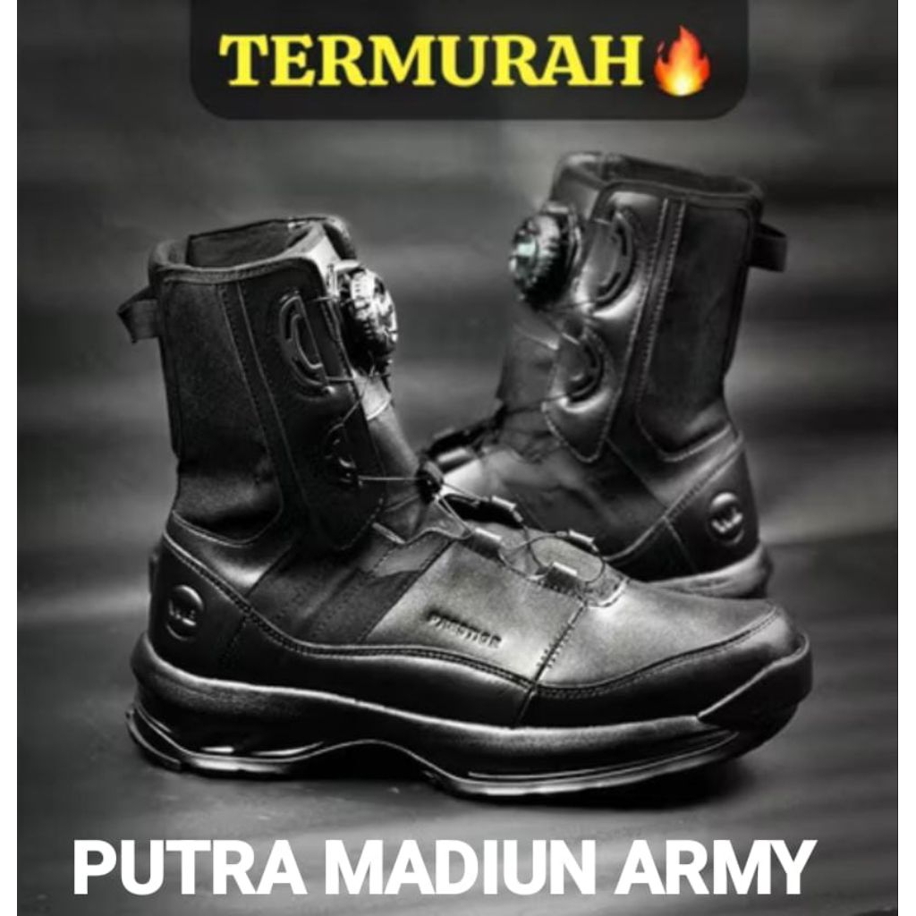 Sepatu PDL WEBEST TALI PUTAR / Sepatu PDL WEBA OCTAGON Tali Putar Warna Hitam